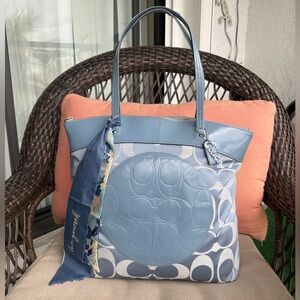Coach Blue Signature Tote